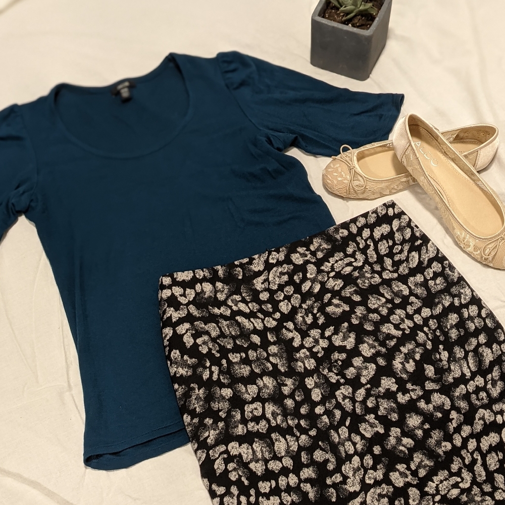 3/4 sleeve knit t-shirt